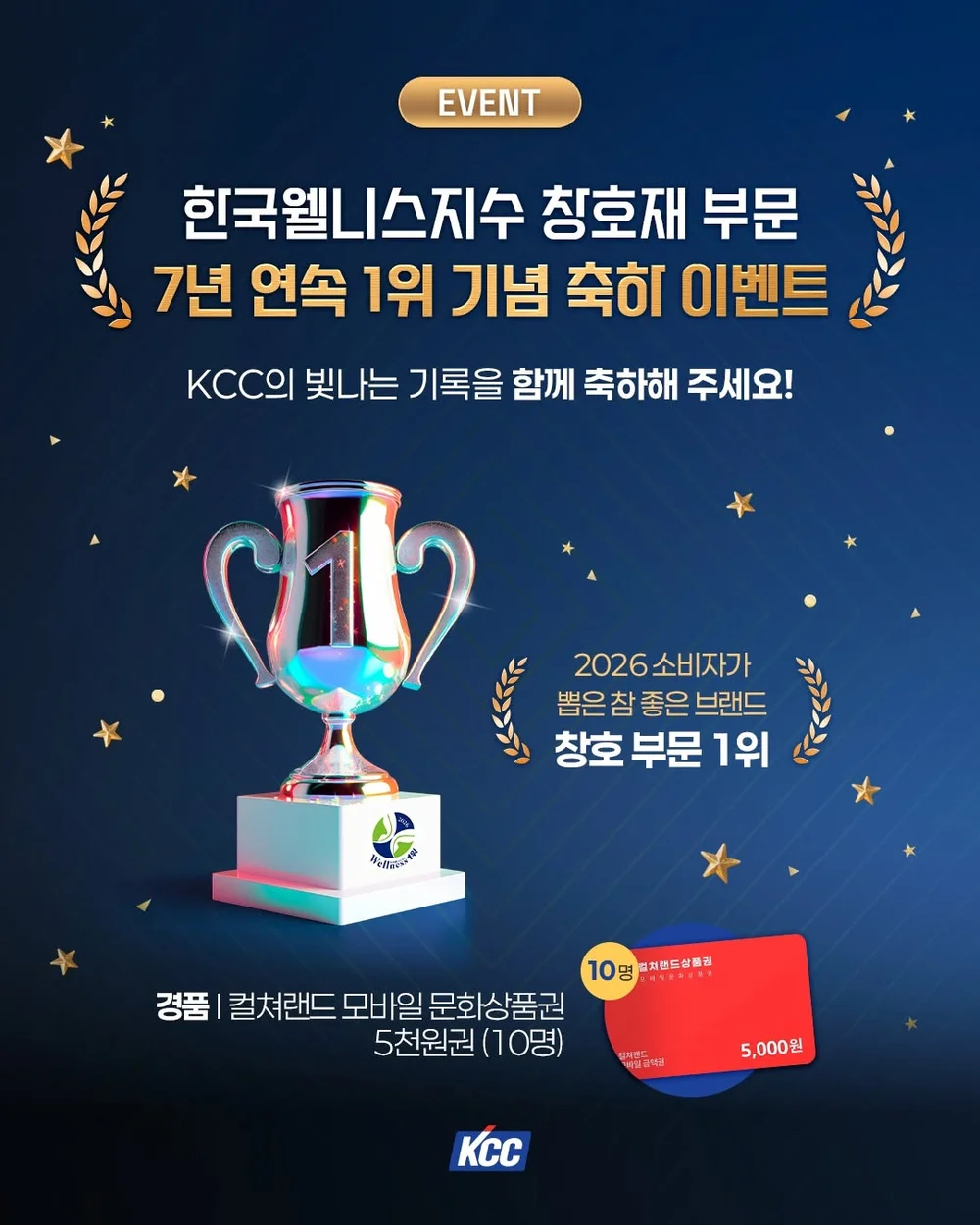 [KCC창호] 7년 연속 1위 달성 축하 이벤트 행사 이미지
